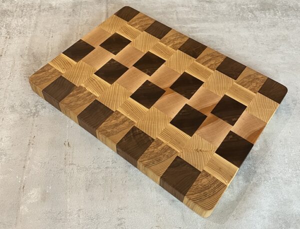 Ash, Maple, Oak And Walnut End Grain Chopping Board