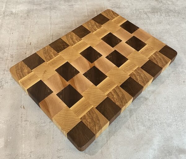 Ash, Maple, Oak And Walnut End Grain Chopping Board - Image 5