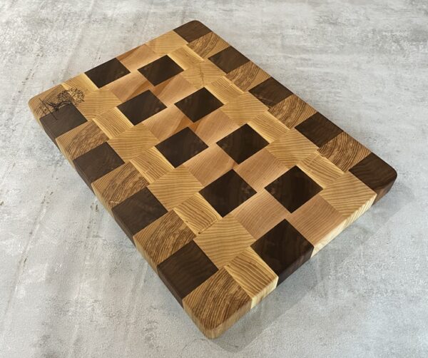 Ash, Maple, Oak And Walnut End Grain Chopping Board - Image 6