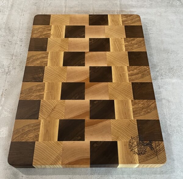 Ash, Maple, Oak And Walnut End Grain Chopping Board - Image 7