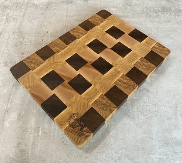 Ash, Maple, Oak And Walnut End Grain Chopping Board - Image 8