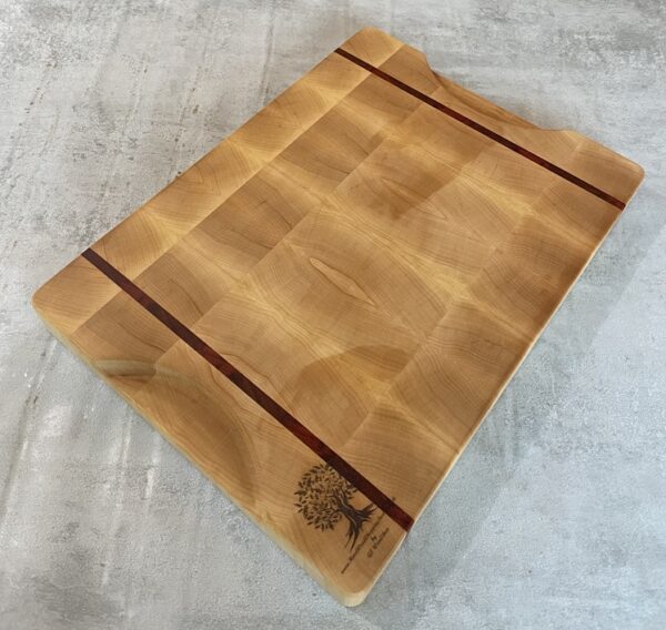 Maple And Padauk End Grain Chopping Board - Image 9