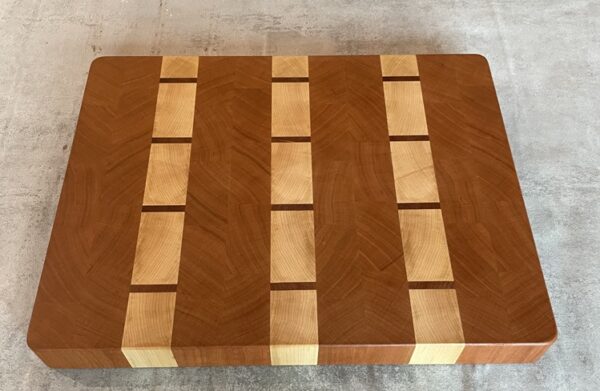 Cherry, Maple And Sapele End Grain Chopping Board - Image 2