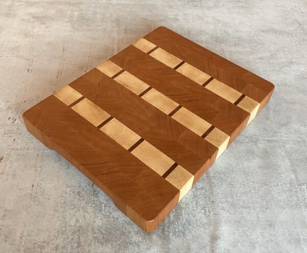 Cherry, Maple And Sapele End Grain Chopping Board - Image 4