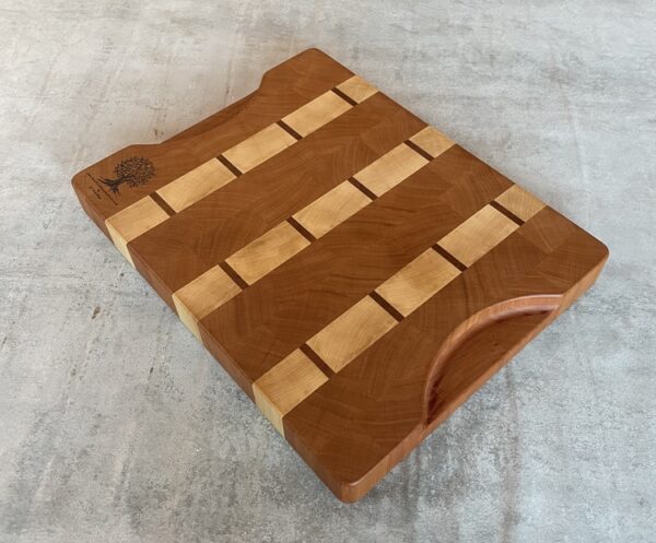 Cherry, Maple And Sapele End Grain Chopping Board - Image 7