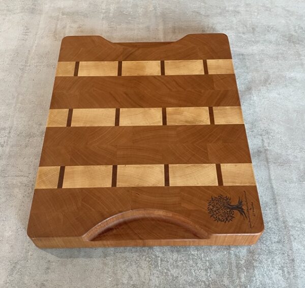 Cherry, Maple And Sapele End Grain Chopping Board - Image 8