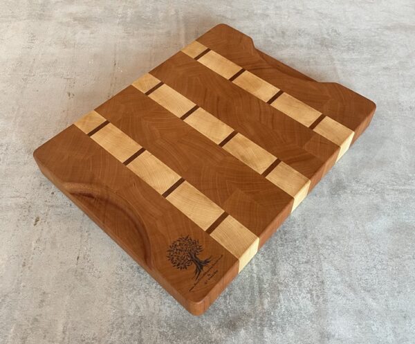 Cherry, Maple And Sapele End Grain Chopping Board - Image 9