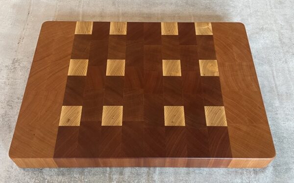 Cherry, Sapele And White Oak End Grain Chopping Board - Image 2