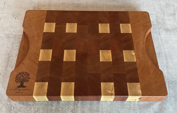 Cherry, Sapele And White Oak End Grain Chopping Board - Image 6